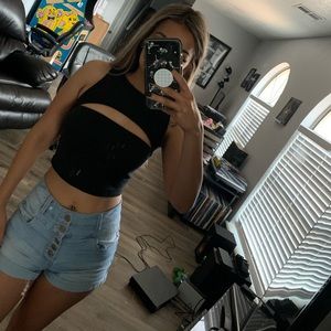 Black Cutout Top